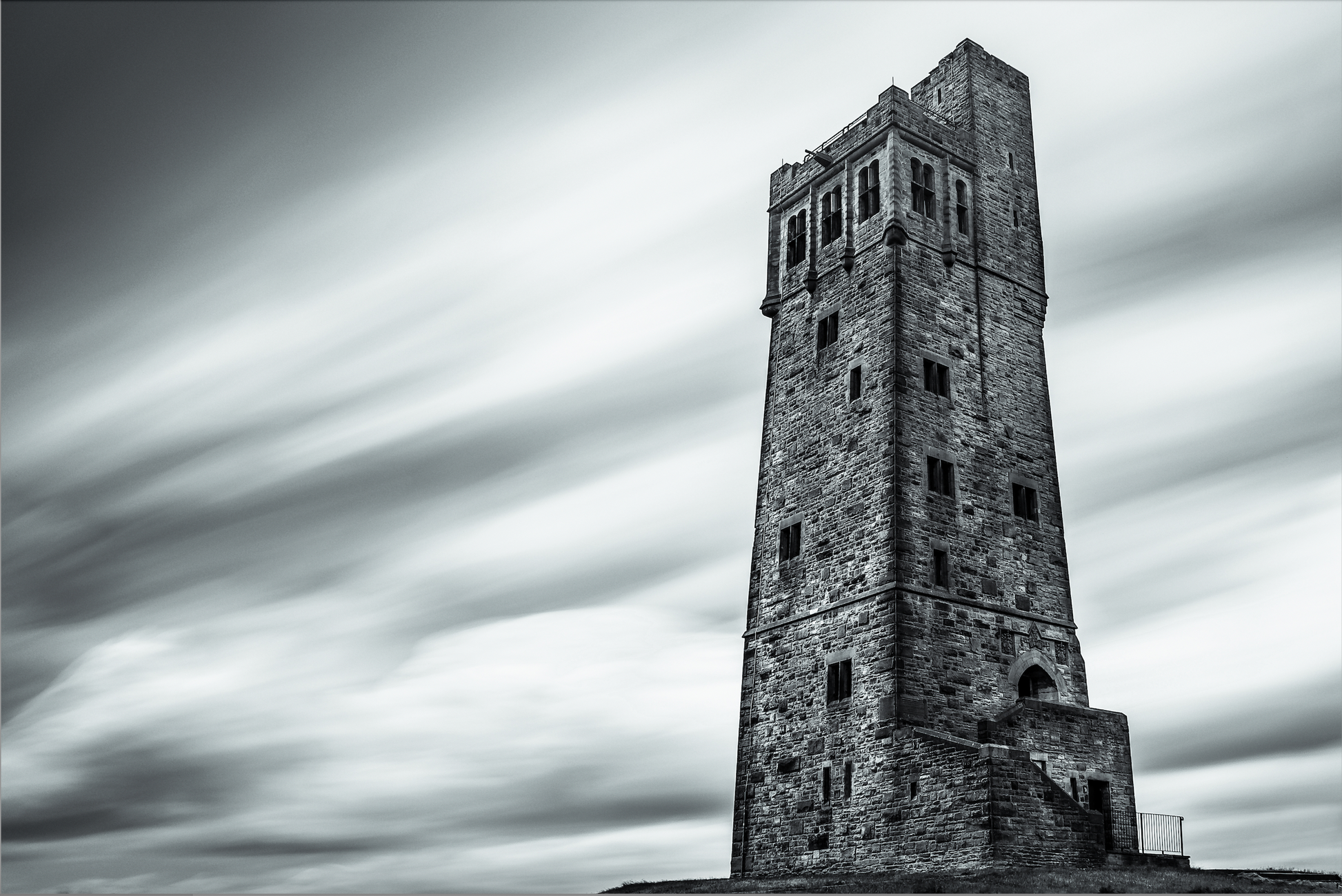 Photograph of the Victoria Tower on Castle Hill in Huddersfield.